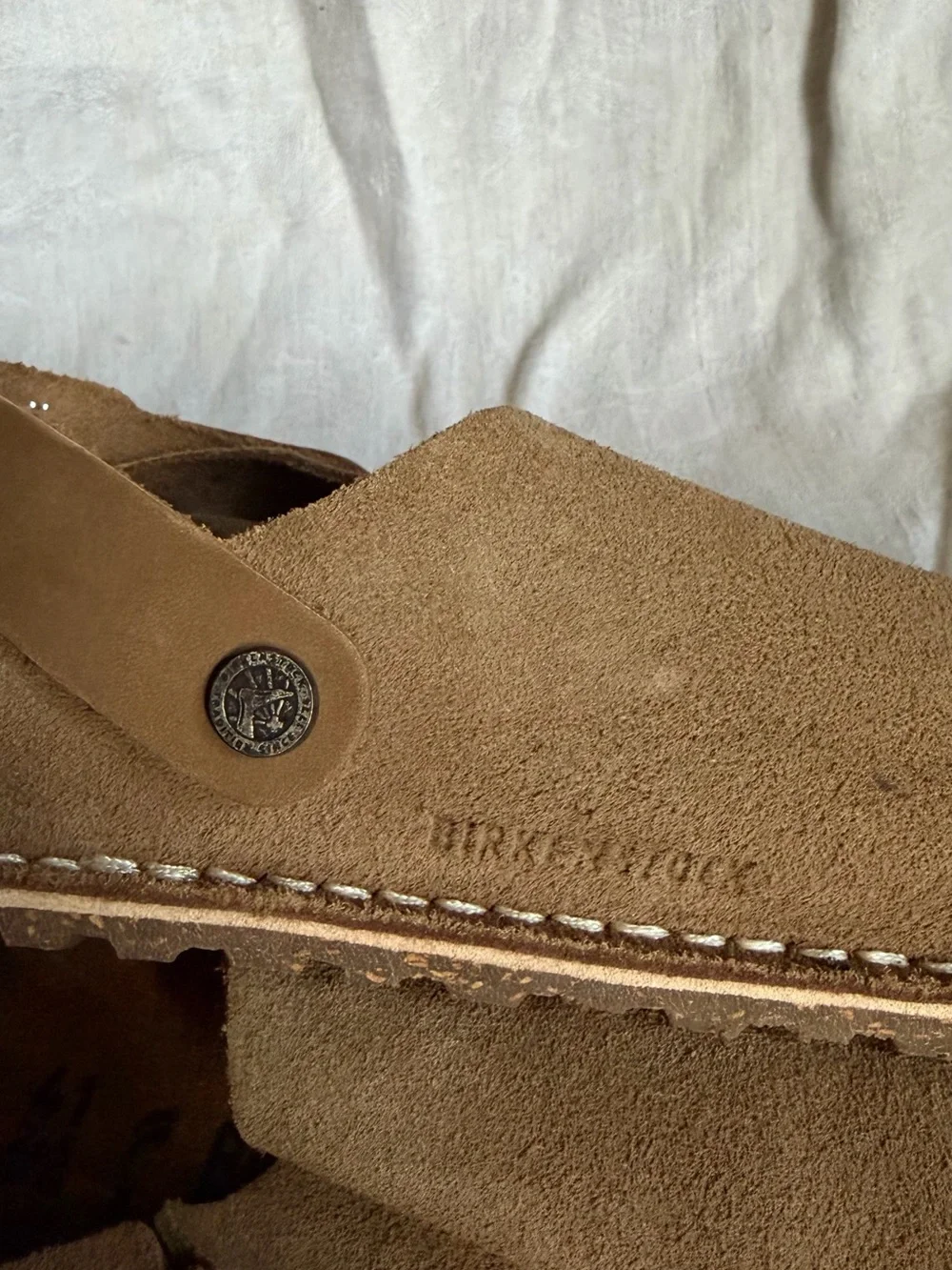 Birkenstock Lutry Suede Clog in Tan - Picture 4 of 7